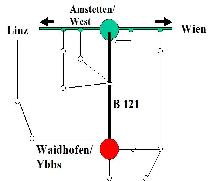 Anfahrt nach Waidhofen